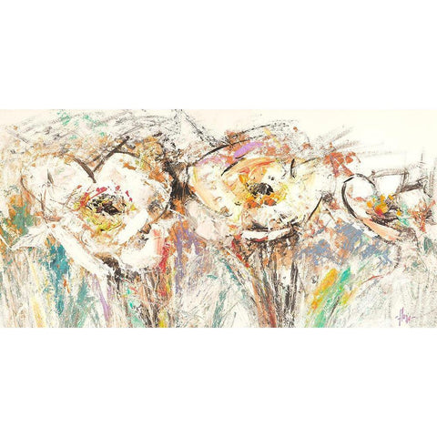 Flora II White Modern Wood Framed Art Print by Florio, Luigi