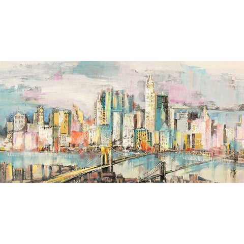 Colori a Manhattan White Modern Wood Framed Art Print by Florio, Luigi