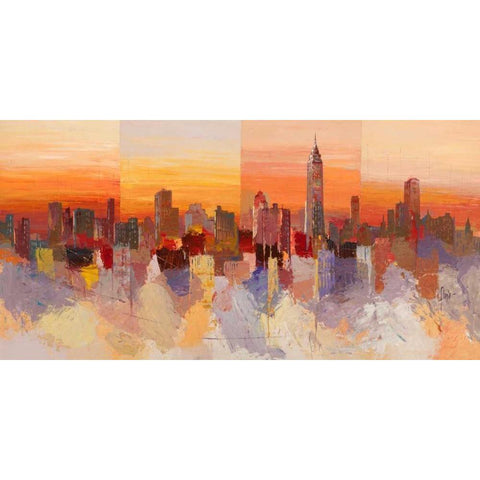 Sognando New York White Modern Wood Framed Art Print by Florio, Luigi