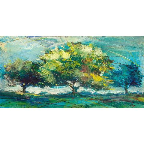 Alberi di zaffiro Black Modern Wood Framed Art Print by Florio, Luigi