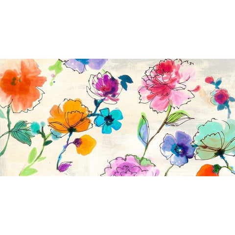 Waterflowers Gold Ornate Wood Framed Art Print with Double Matting by Michelle, Clair