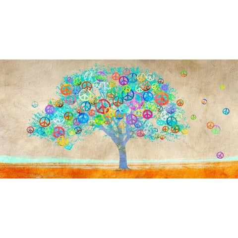 Tree of Peace Gold Ornate Wood Framed Art Print with Double Matting by Rodrigues, MalÃ¬a