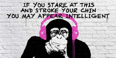 Stroke your Chin Black Ornate Wood Framed Art Print with Double Matting by Masterfunk collective