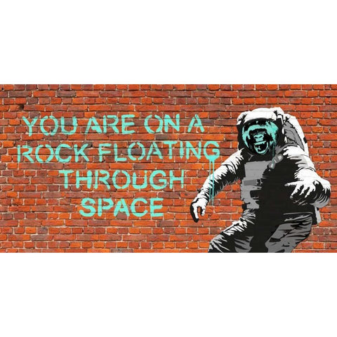 Floating Through Space Black Modern Wood Framed Art Print with Double Matting by Masterfunk collective