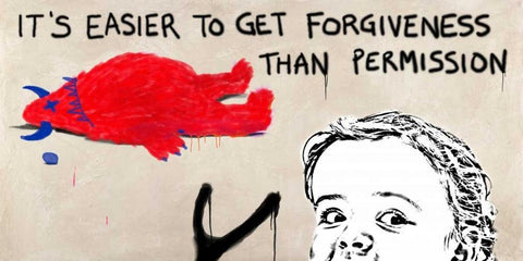 Forgiveness Black Ornate Wood Framed Art Print with Double Matting by Masterfunk collective