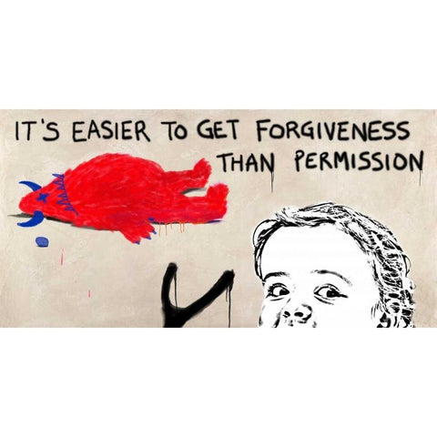 Forgiveness Black Modern Wood Framed Art Print by Masterfunk collective