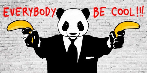 Everybody Be Cool!!! Black Ornate Wood Framed Art Print with Double Matting by Masterfunk Collective