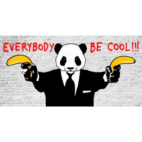 Everybody Be Cool!!! Black Modern Wood Framed Art Print by Masterfunk Collective