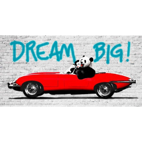 Dream Big! White Modern Wood Framed Art Print by Masterfunk Collective