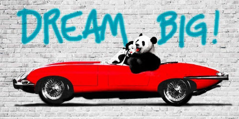 Dream Big! White Modern Wood Framed Art Print with Double Matting by Masterfunk Collective