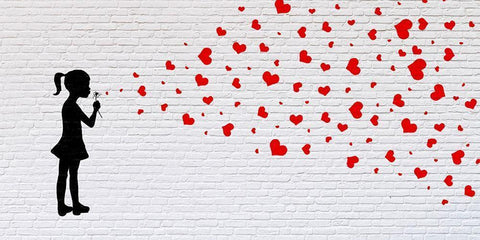 Sowing the seeds of Love White Modern Wood Framed Art Print with Double Matting by Masterfunk Collective