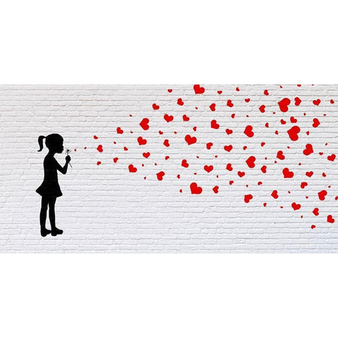 Sowing the seeds of Love Black Modern Wood Framed Art Print by Masterfunk Collective