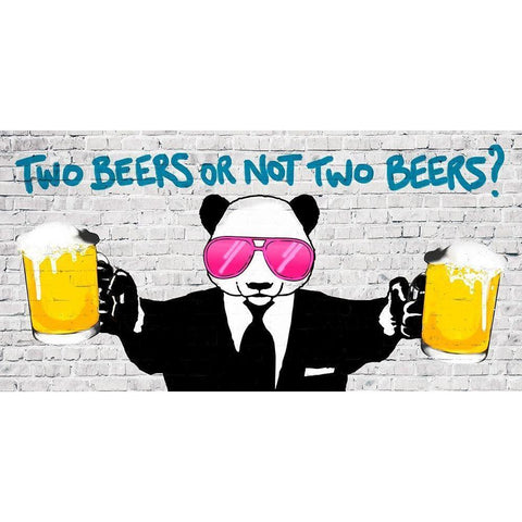 Two Beers or Not Two Beers (detail) White Modern Wood Framed Art Print by Masterfunk Collective