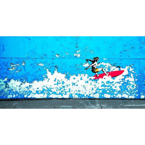 Off the Wall, Santa Cruz, CA Gold Ornate Wood Framed Art Print with Double Matting by Masterfunk Collective