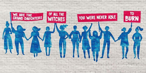 The Grand Daughters White Modern Wood Framed Art Print with Double Matting by Masterfunk Collective