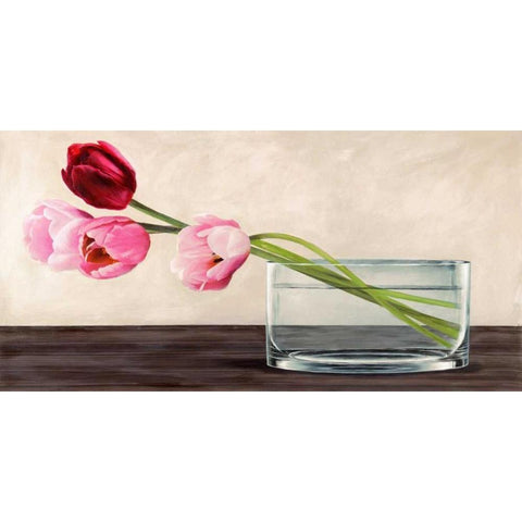 Modern composition Tulips White Modern Wood Framed Art Print by Mills, Shin