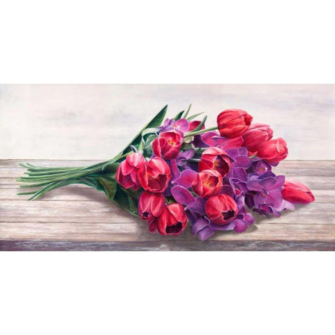 Bouquet Black Modern Wood Framed Art Print by Mavaracchio, Cristina