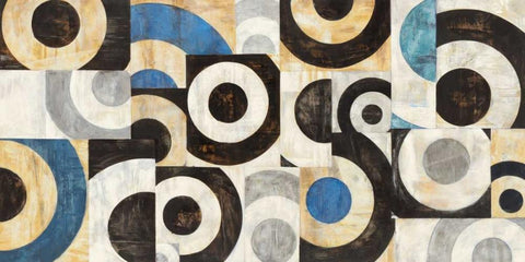 Universo circolare White Modern Wood Framed Art Print with Double Matting by Nava, Sandro