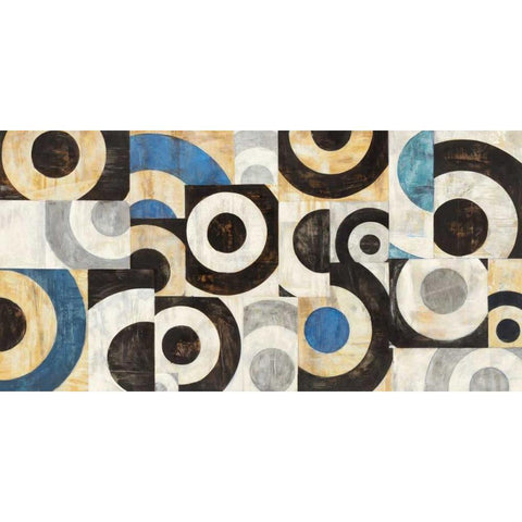 Universo circolare Black Modern Wood Framed Art Print by Nava, Sandro