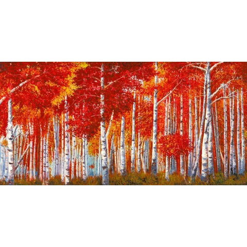 Betulle Rosse Black Modern Wood Framed Art Print by Masera, Angelo