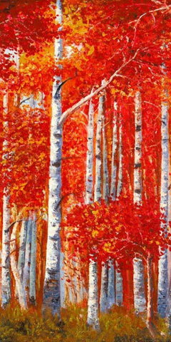 Betulle II White Modern Wood Framed Art Print with Double Matting by Masera, Angelo