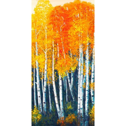 Autunno II Black Modern Wood Framed Art Print with Double Matting by Masera, Angelo