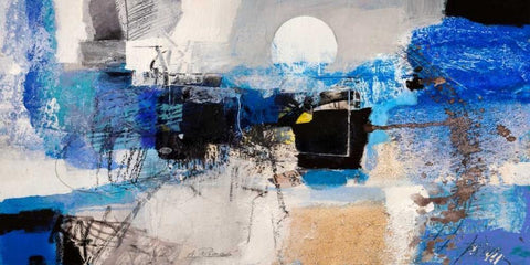 Moonlight White Modern Wood Framed Art Print with Double Matting by Pima, Arthur