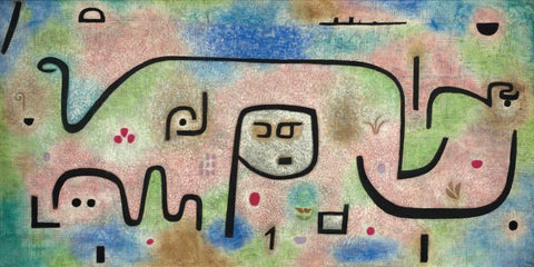Insula Dulcamara White Modern Wood Framed Art Print with Double Matting by Klee, Paul