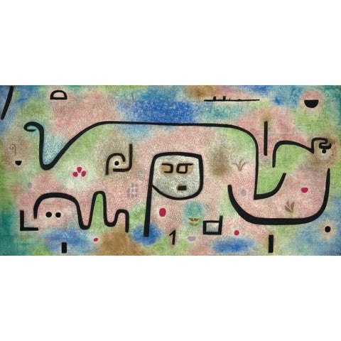Insula Dulcamara Black Modern Wood Framed Art Print by Klee, Paul