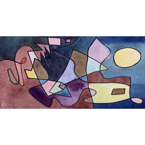 Dramatic Landscape Black Modern Wood Framed Art Print by Klee, Paul