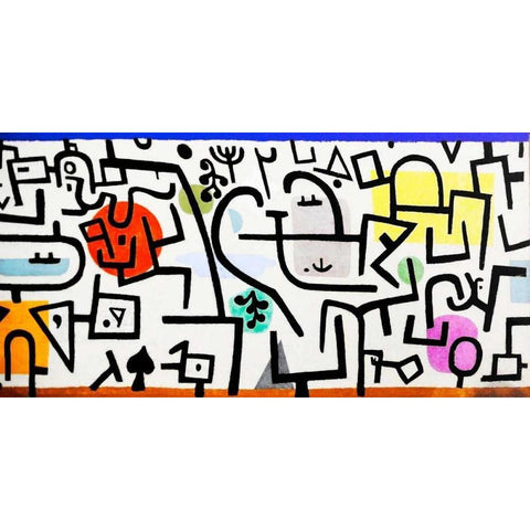 Rich Harbour (detail) Black Modern Wood Framed Art Print by Klee, Paul