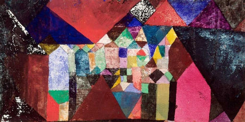 Municipal Jewel  White Modern Wood Framed Art Print with Double Matting by Klee, Paul