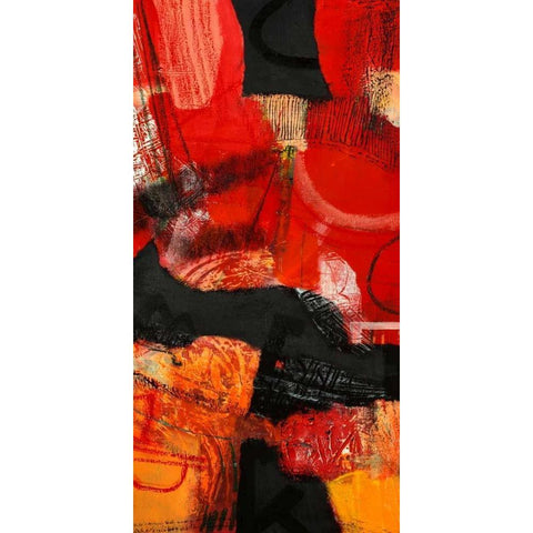 Davanti al fuoco II Black Modern Wood Framed Art Print with Double Matting by Piovan, Maurizio