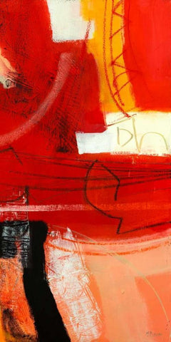 Davanti al fuoco III White Modern Wood Framed Art Print with Double Matting by Piovan, Maurizio