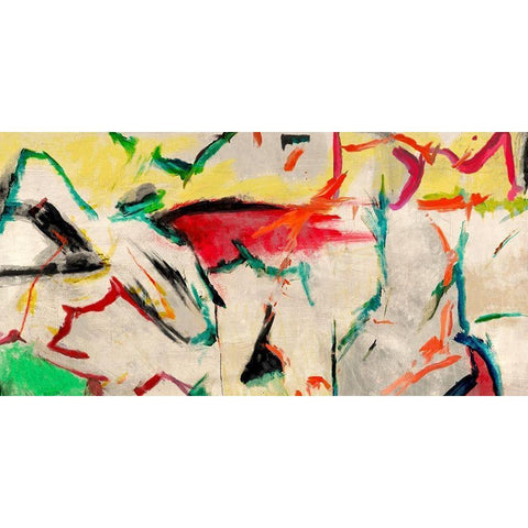 Funky Summer Black Modern Wood Framed Art Print by Caine, Roland