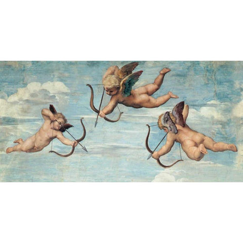 Trionfo di Galatea Black Modern Wood Framed Art Print with Double Matting by Raffaello