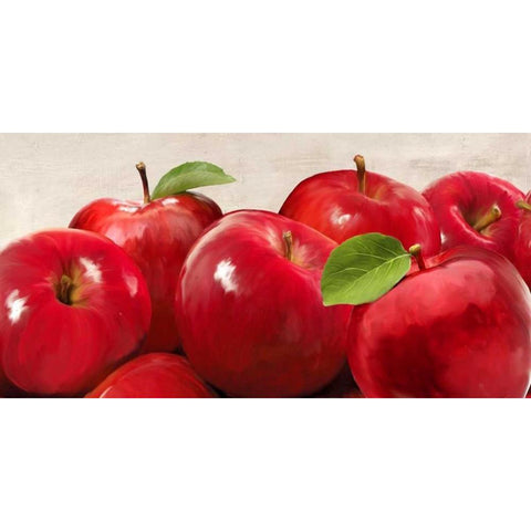 Red Apples White Modern Wood Framed Art Print by Barbieri, Remo