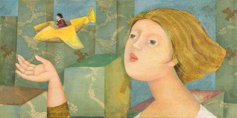 Non ti scordar di me  White Modern Wood Framed Art Print with Double Matting by Petrillo, Rossana