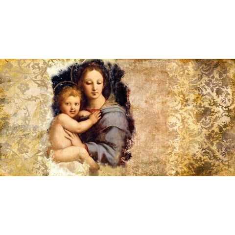 Madonna del Candelabro-after Raffaello Gold Ornate Wood Framed Art Print with Double Matting by Roux, Simon