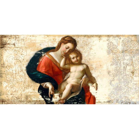 Madonna and Child-after Procaccini Black Modern Wood Framed Art Print with Double Matting by Roux, Simon