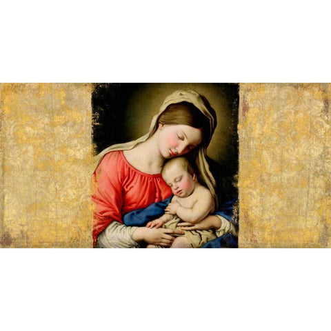Holy Virgin (After Sassoferrato) Black Modern Wood Framed Art Print by Roux, Simon