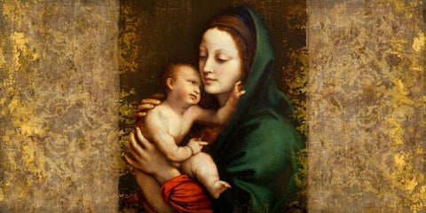 Holy Virgin (Italian school) White Modern Wood Framed Art Print with Double Matting by Roux, Simon