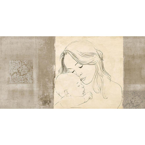 Maternite III (taupe) White Modern Wood Framed Art Print by Roux, Simon