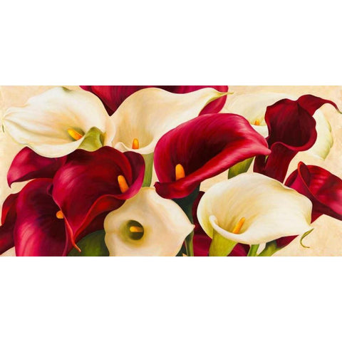 Calla composition Gold Ornate Wood Framed Art Print with Double Matting by Biffi, Serena