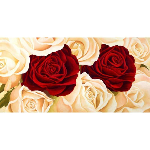 Rose composition Black Modern Wood Framed Art Print by Biffi, Serena