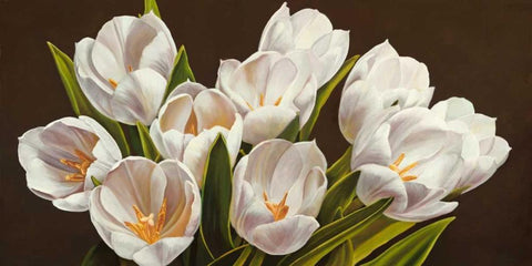 Bouquet di tulipani White Modern Wood Framed Art Print with Double Matting by Biffi, Serena