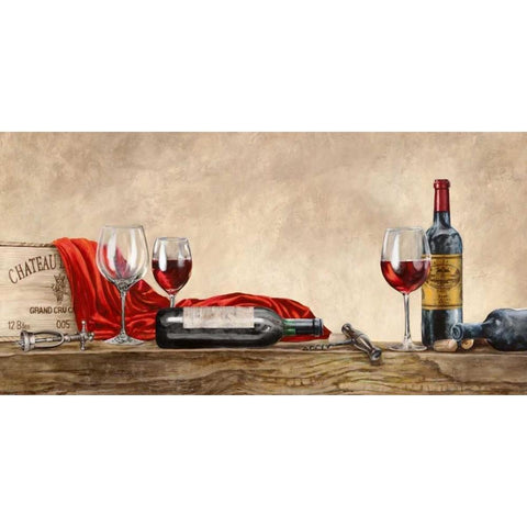 Grand Cru Wines (detail) White Modern Wood Framed Art Print by Ferrari, Sandro