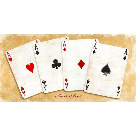 Four Aces (Gold) Black Modern Wood Framed Art Print with Double Matting by Sandro, Ferrari