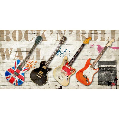 Rock n Roll Wall Gold Ornate Wood Framed Art Print with Double Matting by Hill, Steven