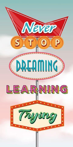 Never stop... Black Ornate Wood Framed Art Print with Double Matting by Steven, Hill